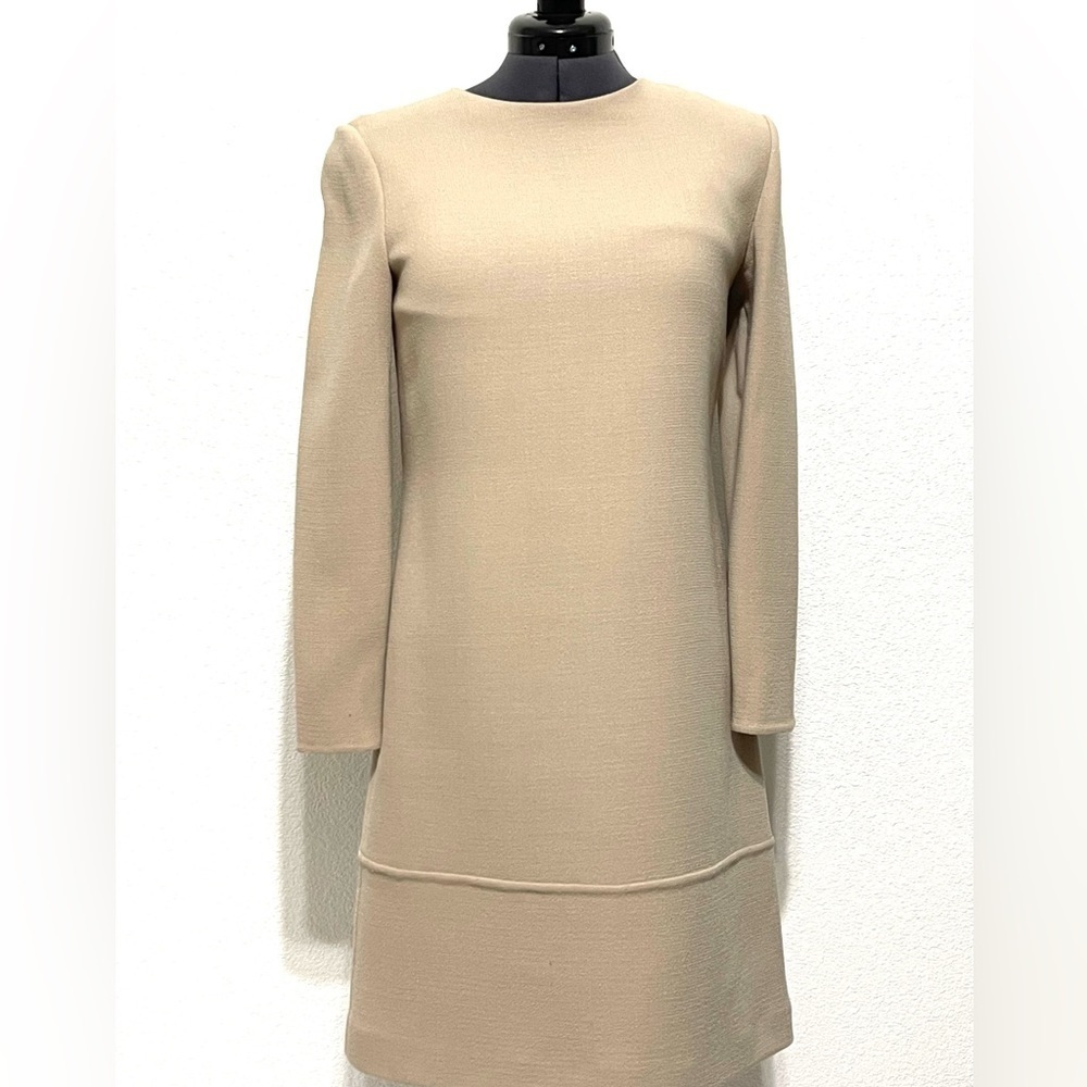 Olivine Gabbro Woman Long Sleeve Neutral Evening Dress Size 8